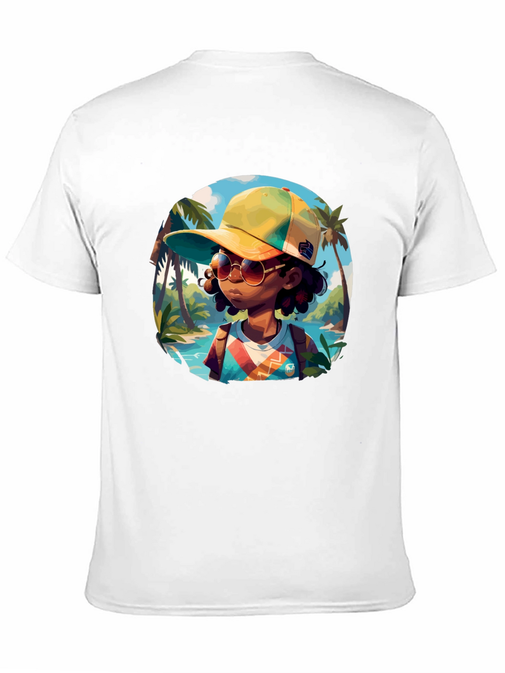 Island Traveler T-Shirt - Black Cotton Graphic Tee