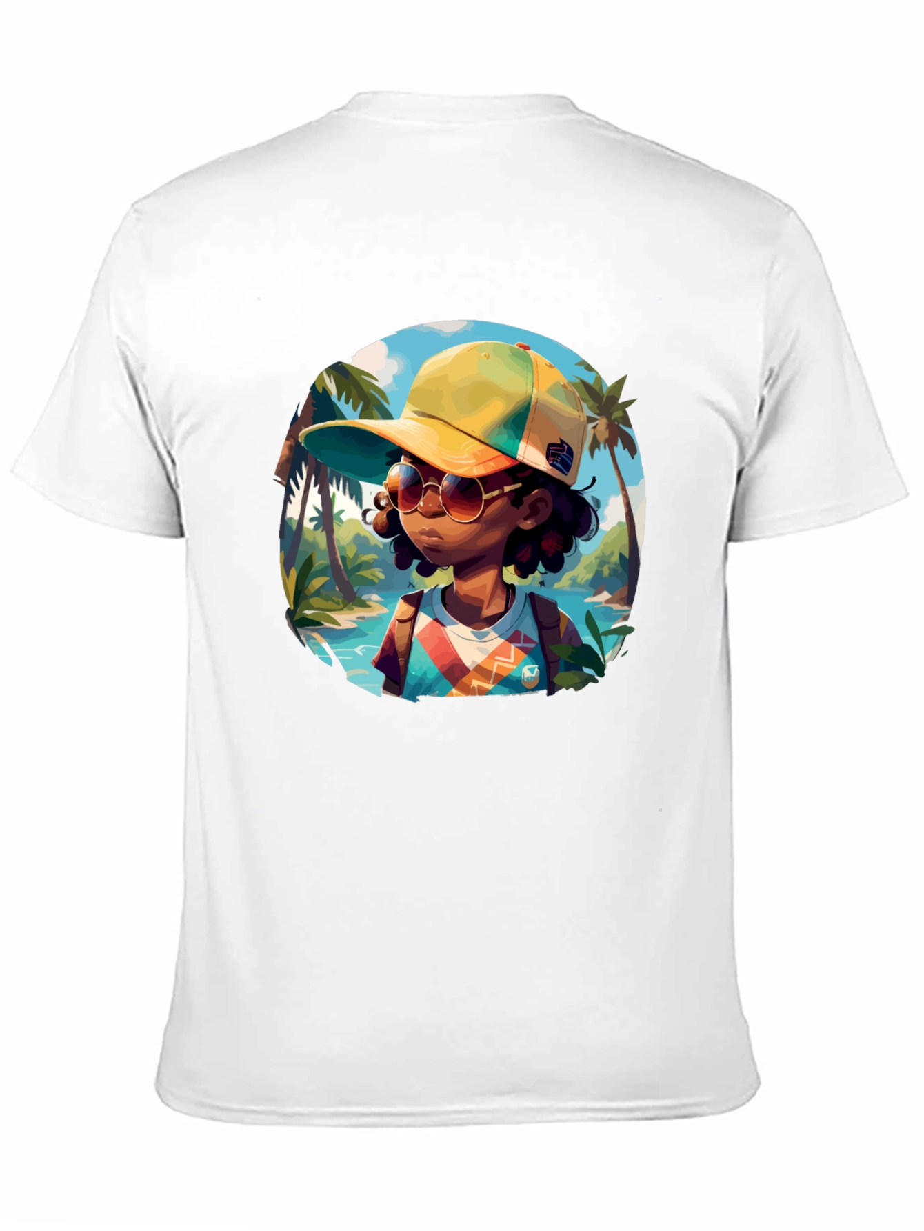 Island Traveler T-Shirt - Black Cotton Graphic Tee