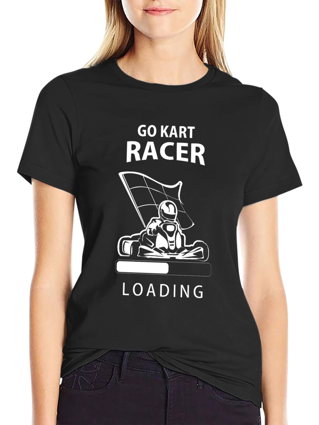 Go Kart Racer Loading Black T-Shirt