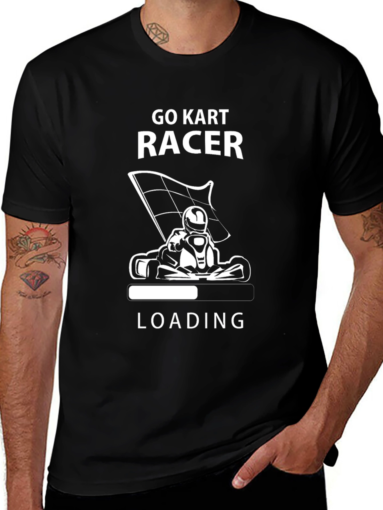 Go Kart Racer Loading Black T-Shirt