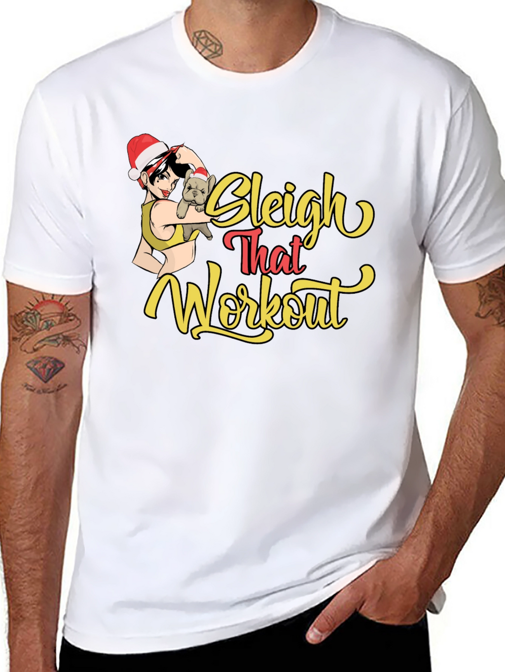 Sleigh That Workout Black Graphic Tee