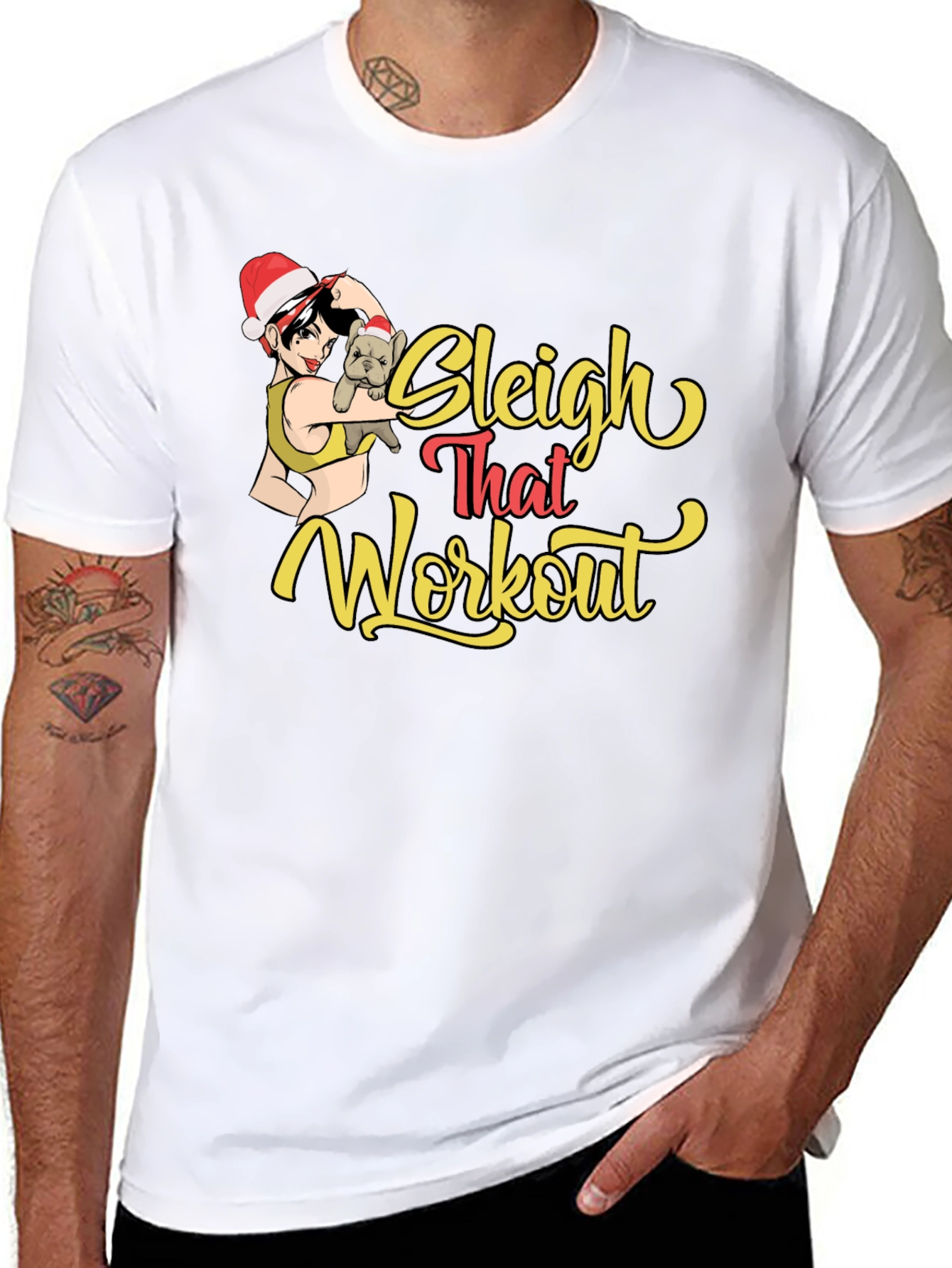 Sleigh That Workout Black Graphic Tee