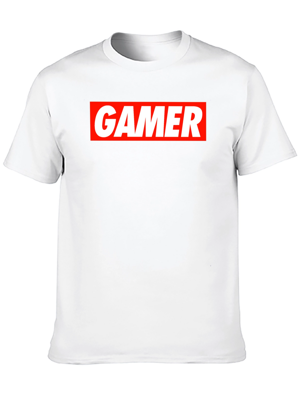 Gamer T-Shirt - Red and White Print on Black