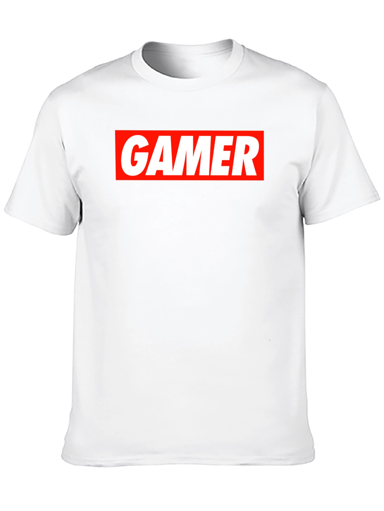 Gamer T-Shirt - Red and White Print on Black