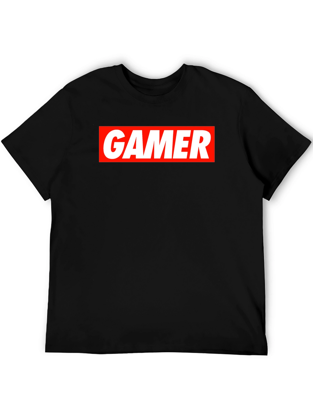 Gamer T-Shirt - Red and White Print on Black