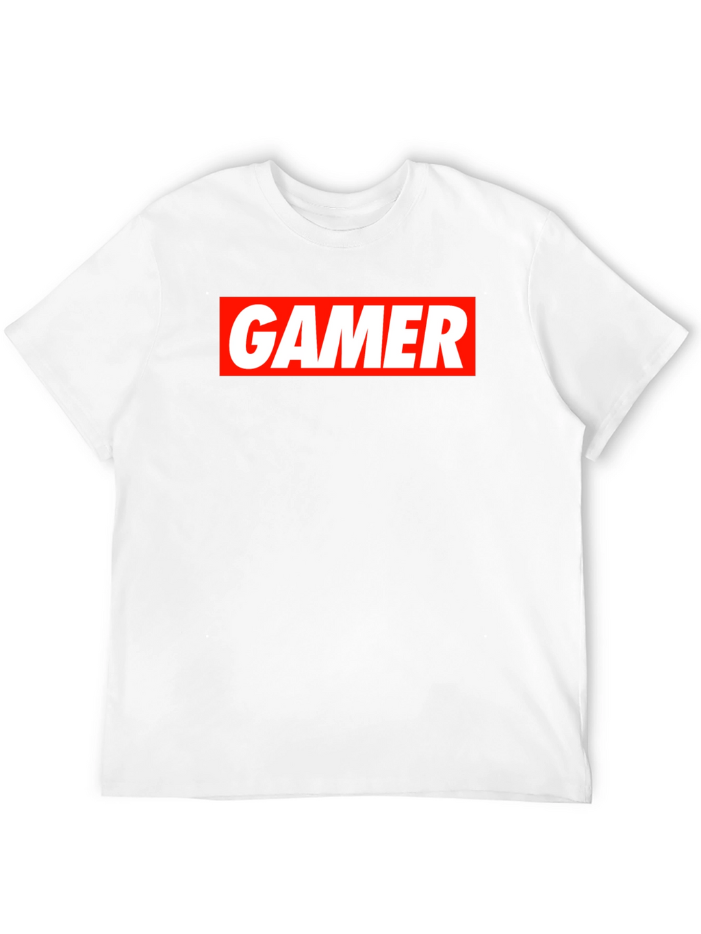 Gamer T-Shirt - Red and White Print on Black