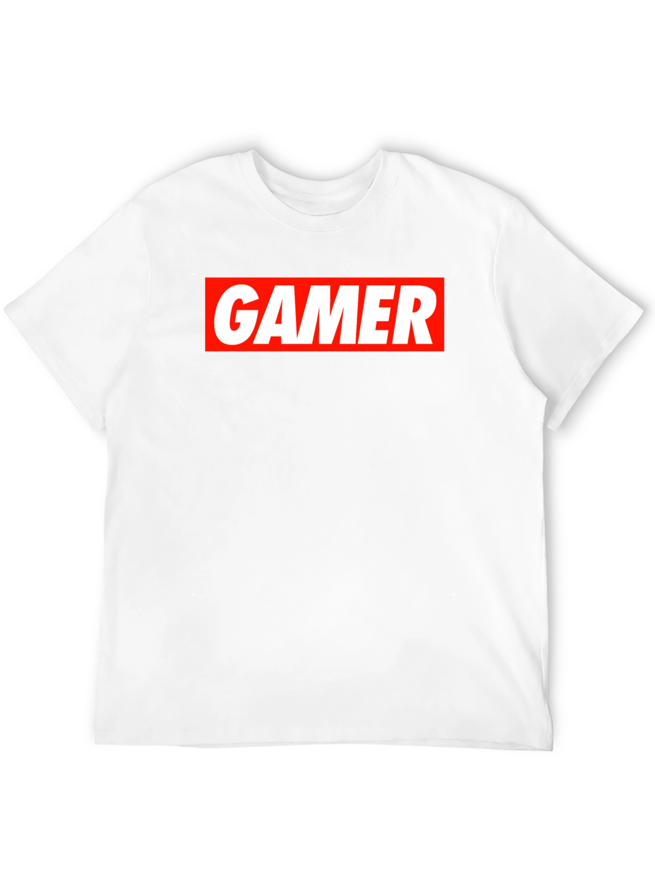 Gamer T-Shirt - Red and White Print on Black