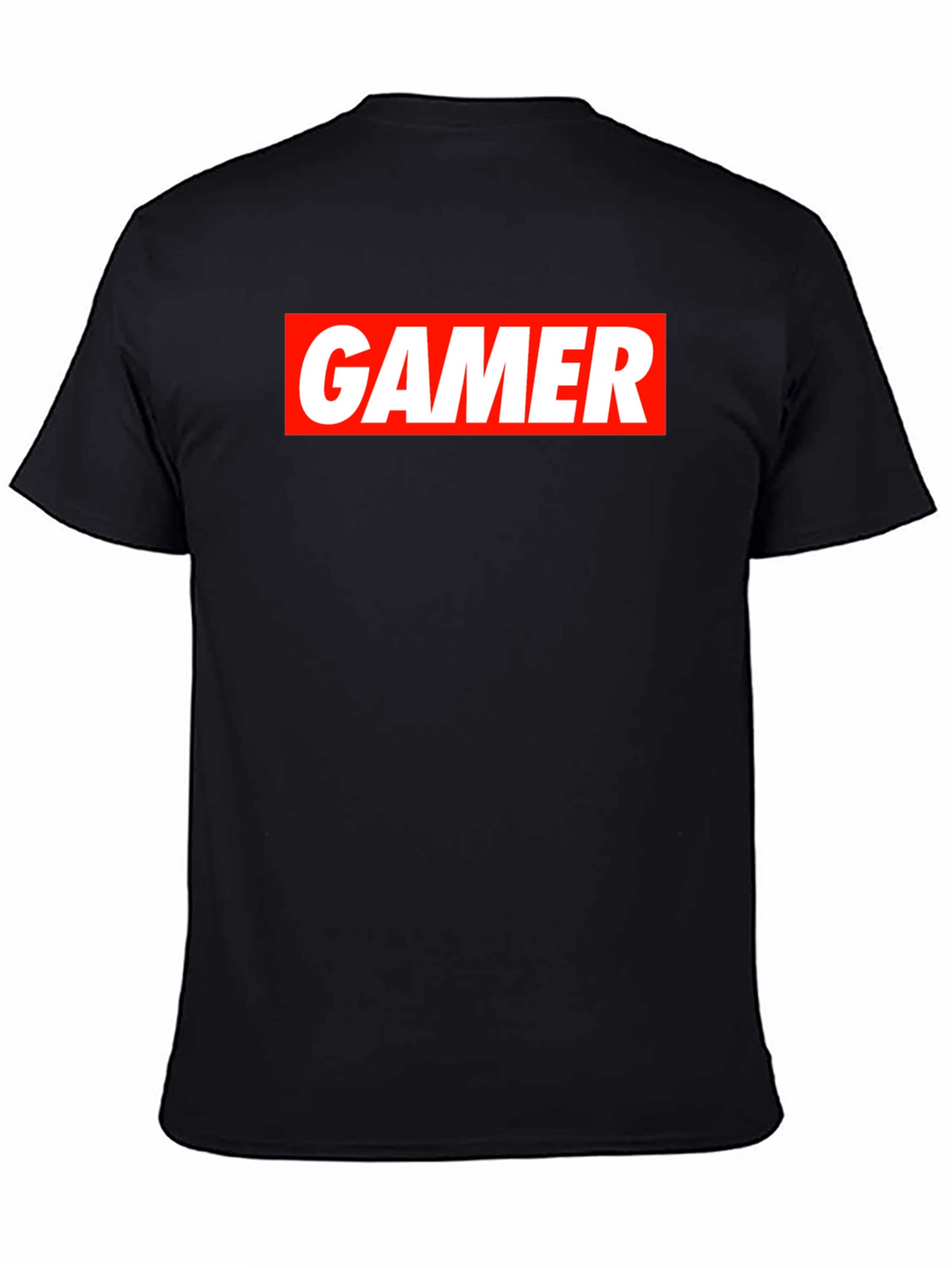 Gamer T-Shirt - Red and White Print on Black