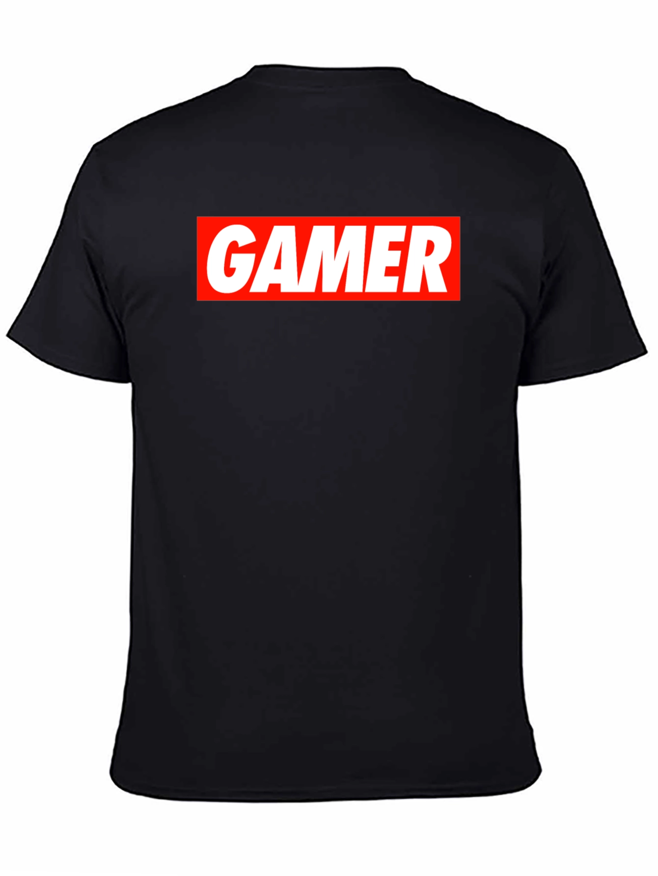 Gamer T-Shirt - Red and White Print on Black
