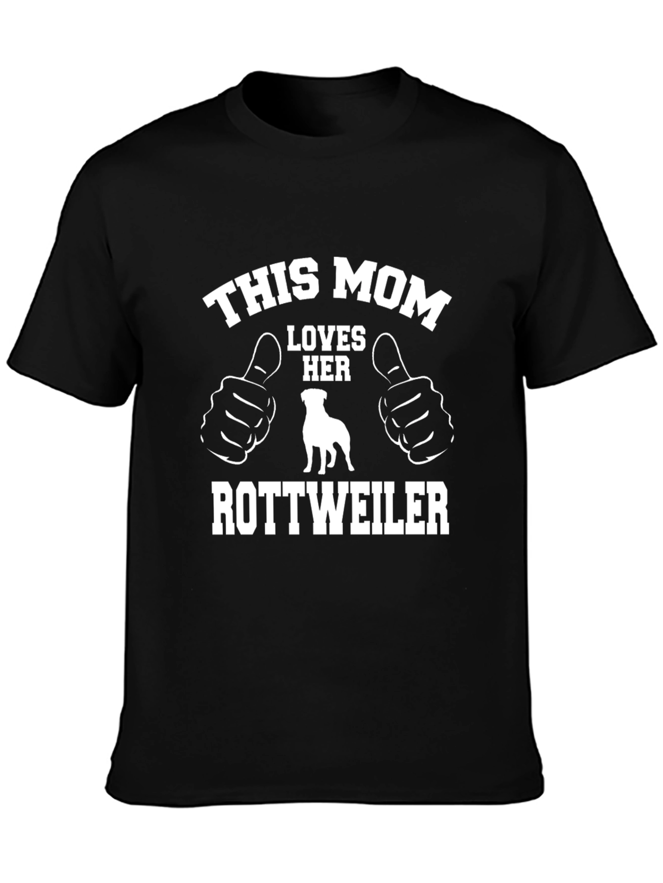 This Mom Loves Her Rottweiler Black T-Shirt