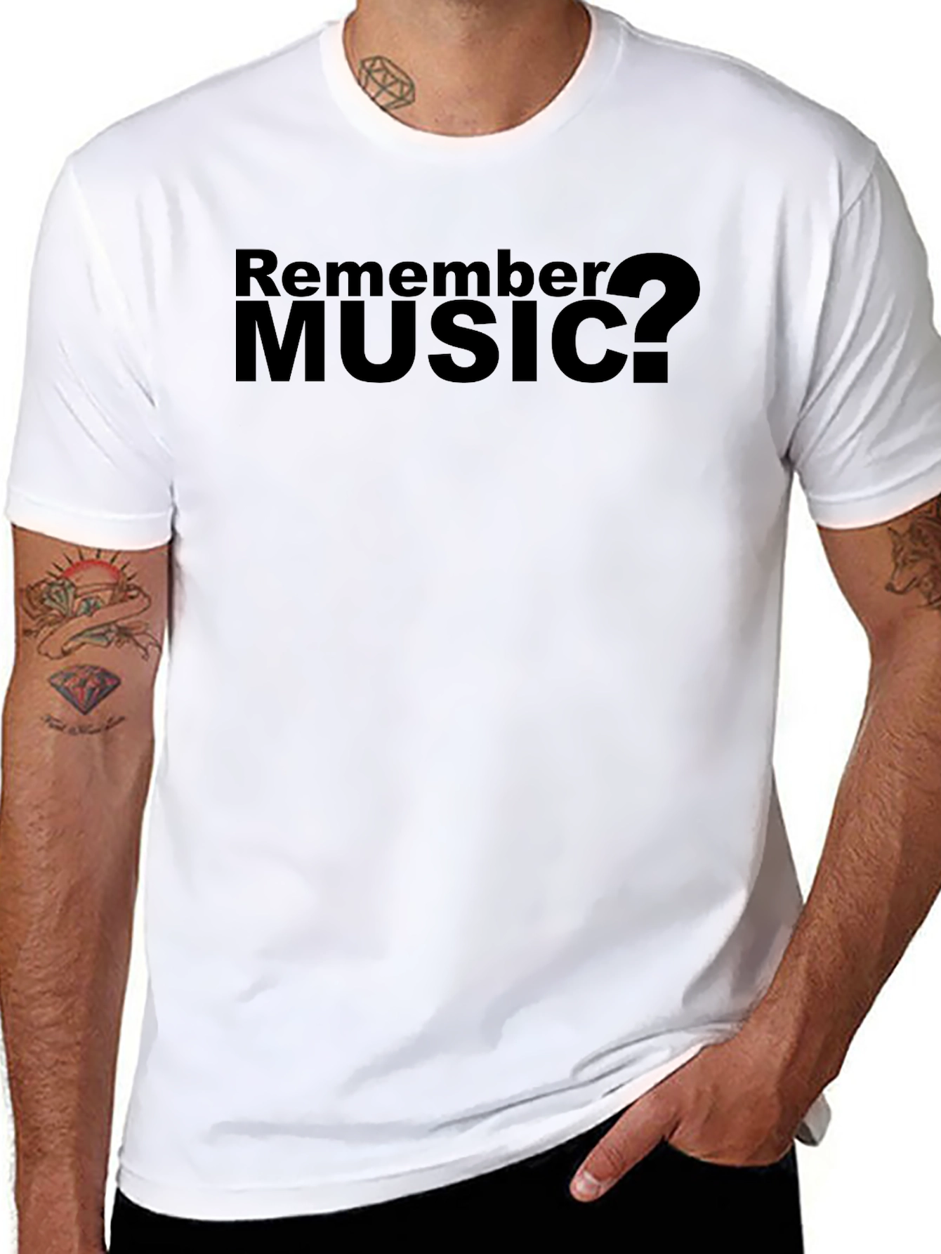Remember Music? Black Graphic T-Shirt