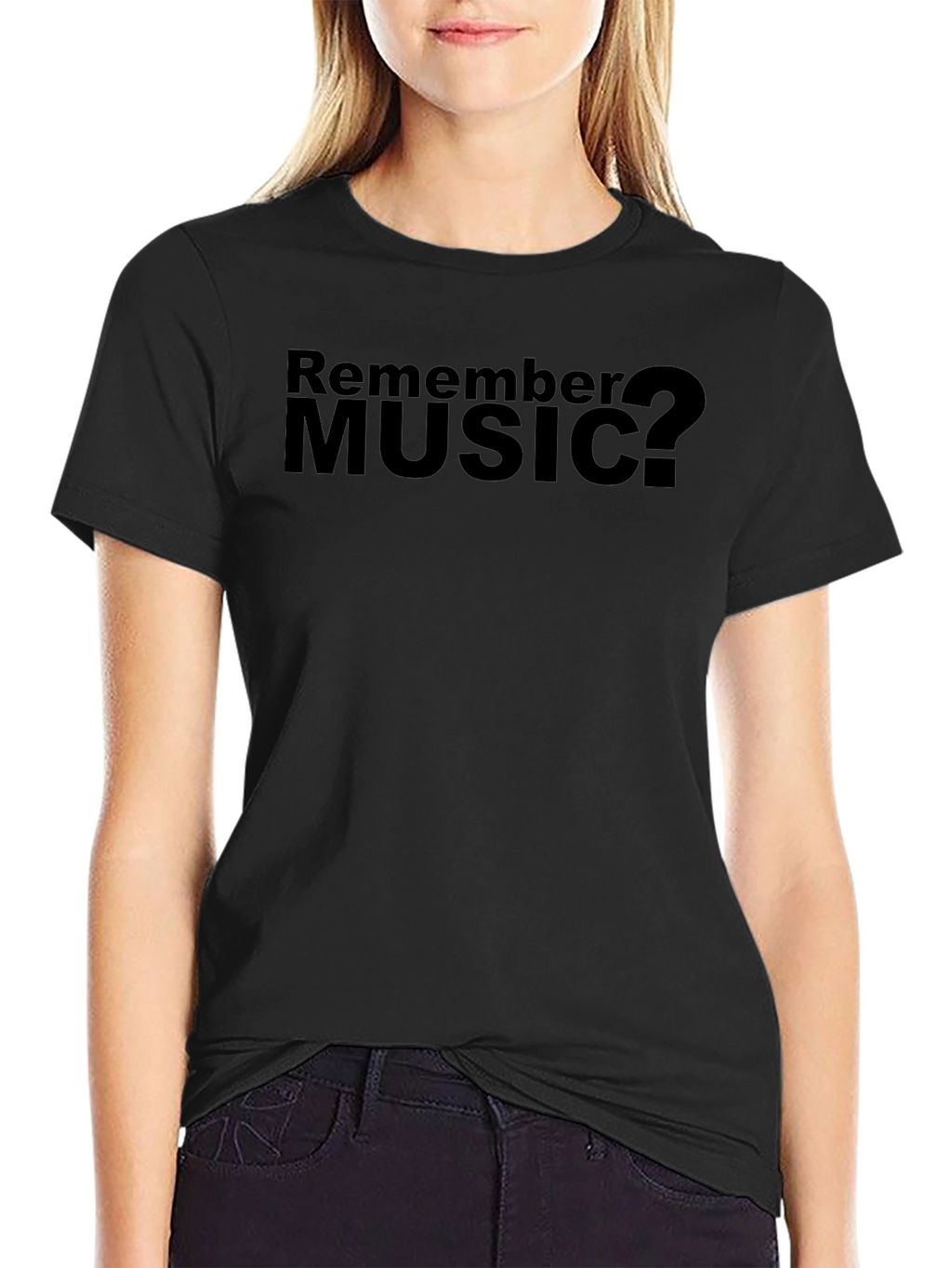 Remember Music? Black Graphic T-Shirt
