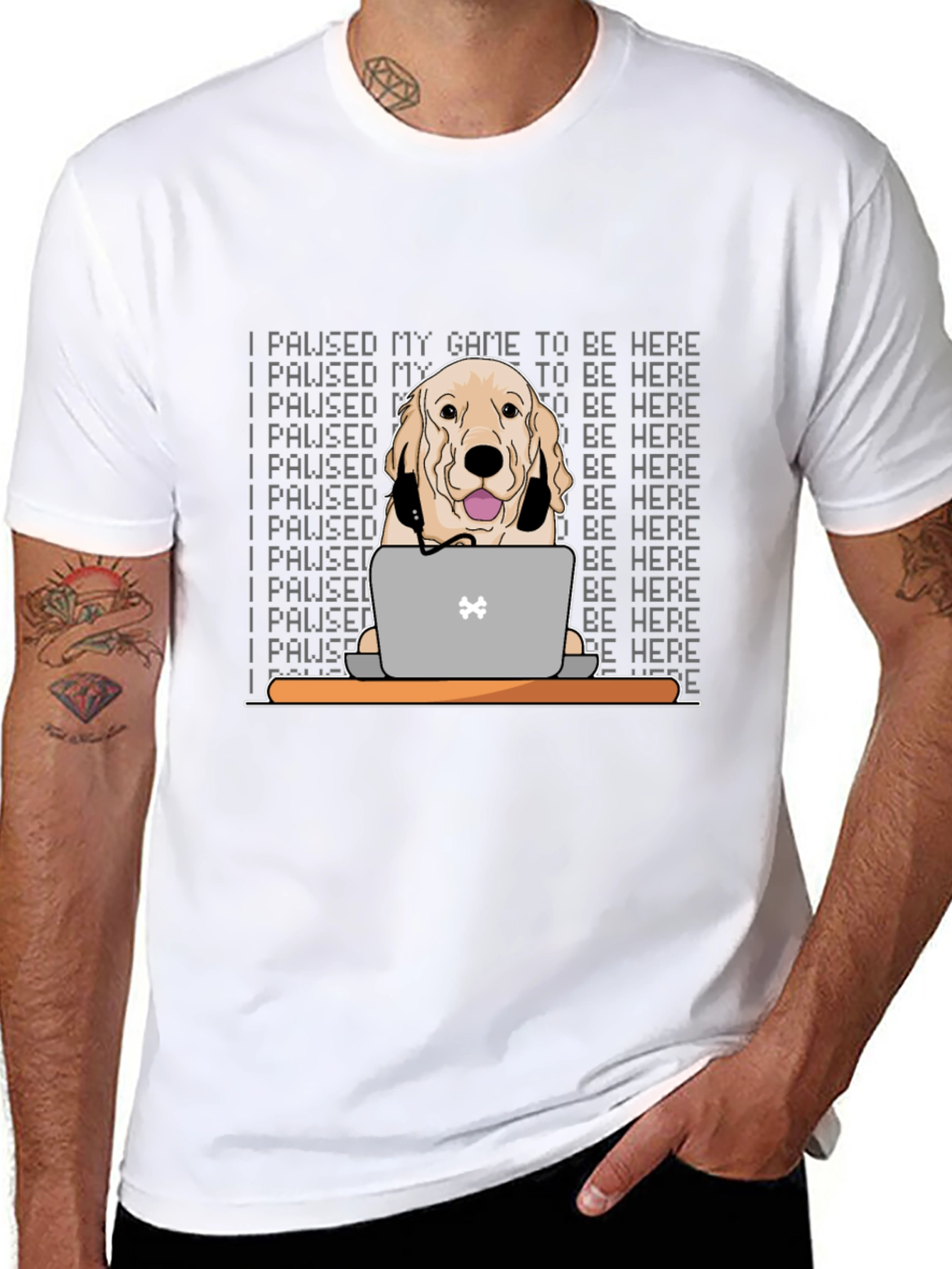 Gamer Dog T-Shirt - I Paused My Game