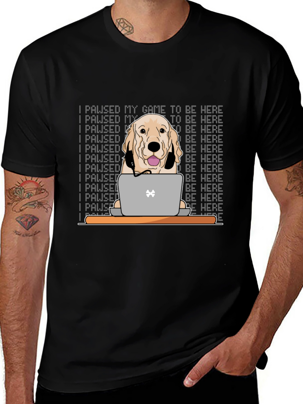 Gamer Dog T-Shirt - I Paused My Game