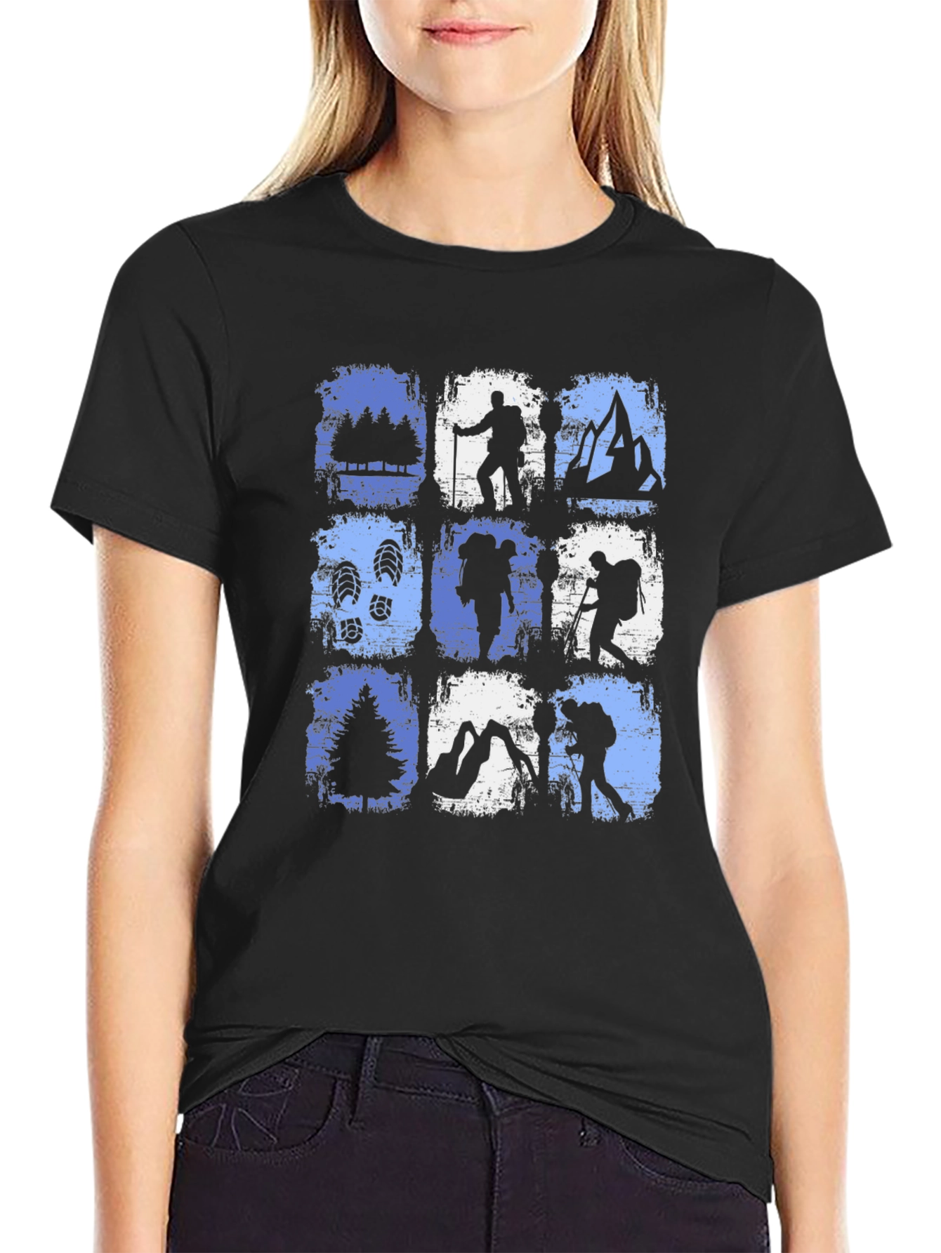 Hiking Adventure T-Shirt - Black Cotton Tee