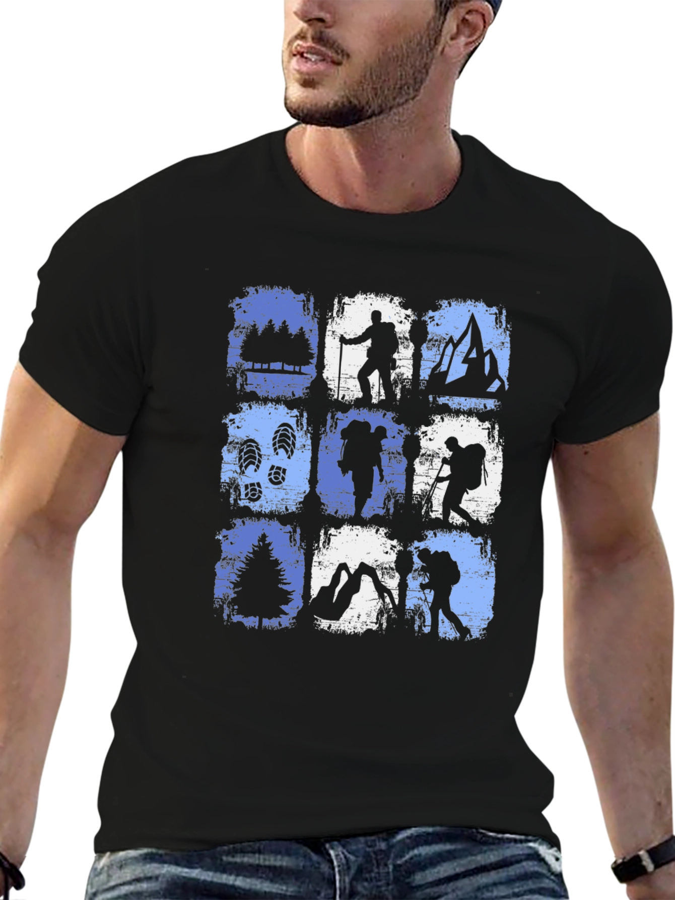 Hiking Adventure T-Shirt - Black Cotton Tee