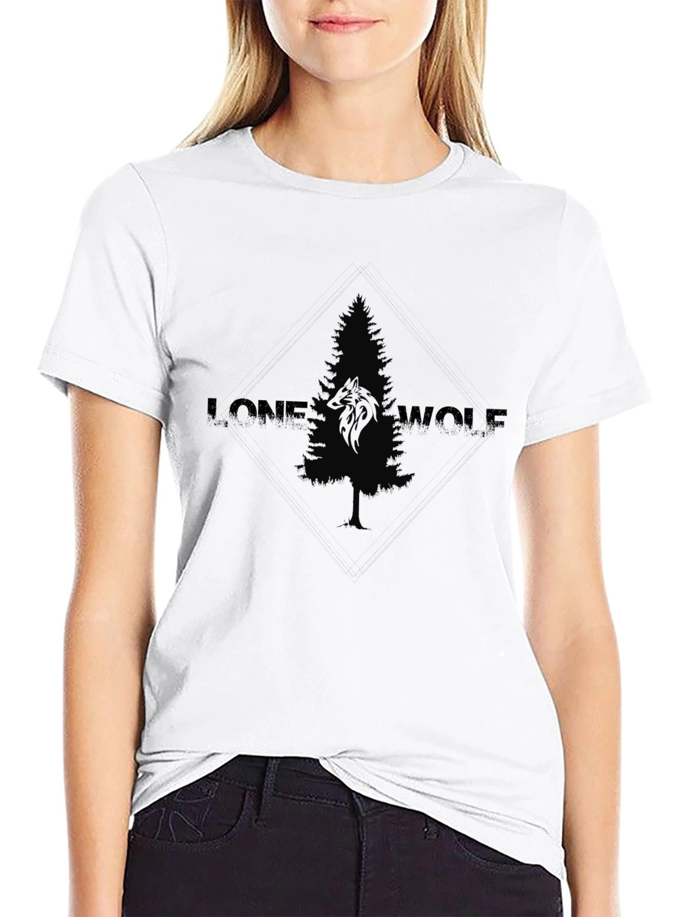 Lone Wolf Pine Tree Graphic Tee