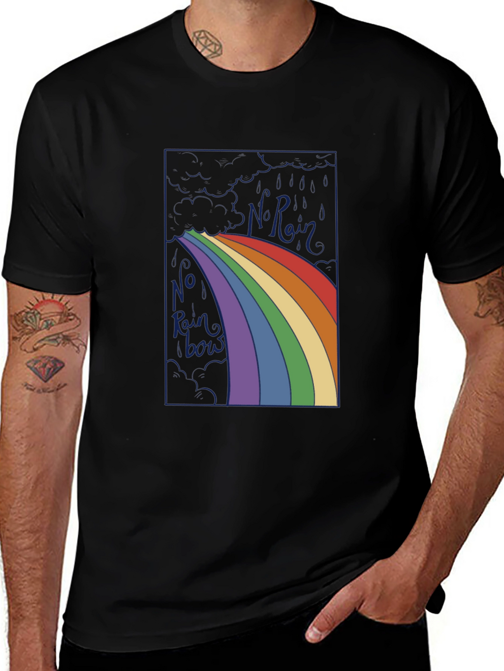 No Rainbow T-Shirt - Graphic Tee for Optimists