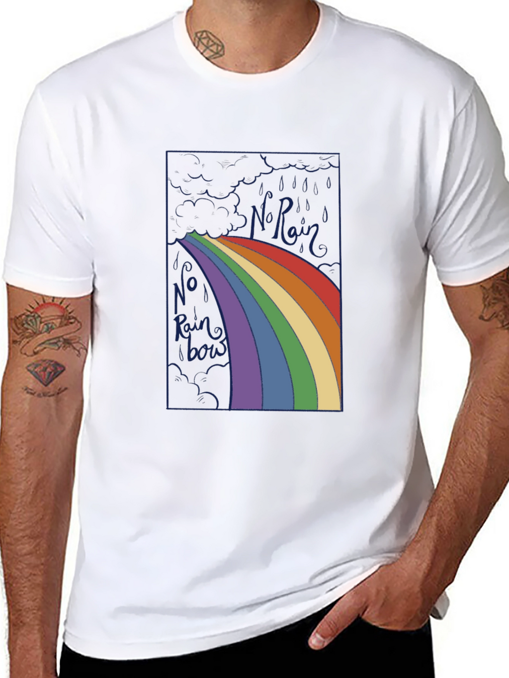 No Rainbow T-Shirt - Graphic Tee for Optimists
