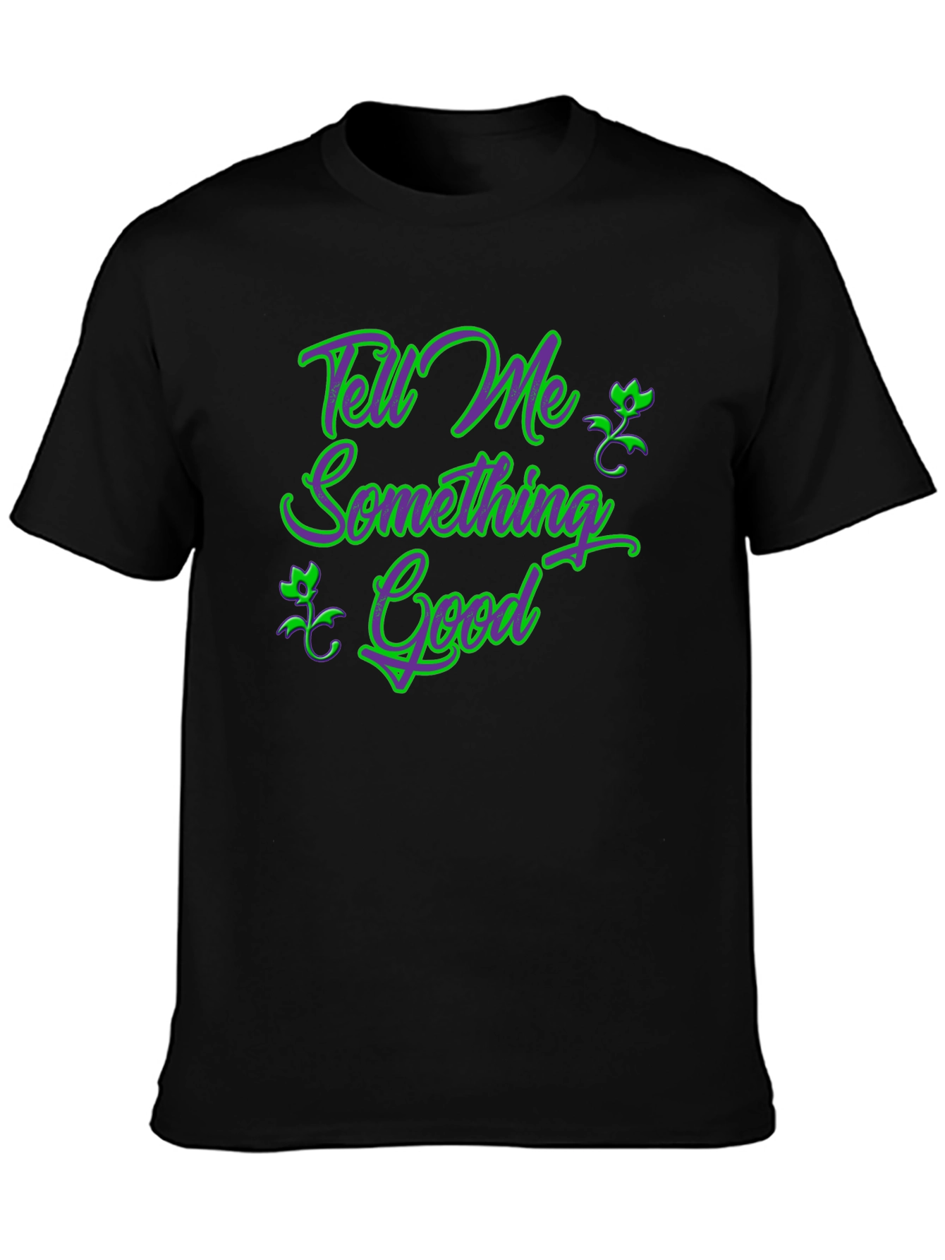 Tell Me Something Good Black Graphic Tee