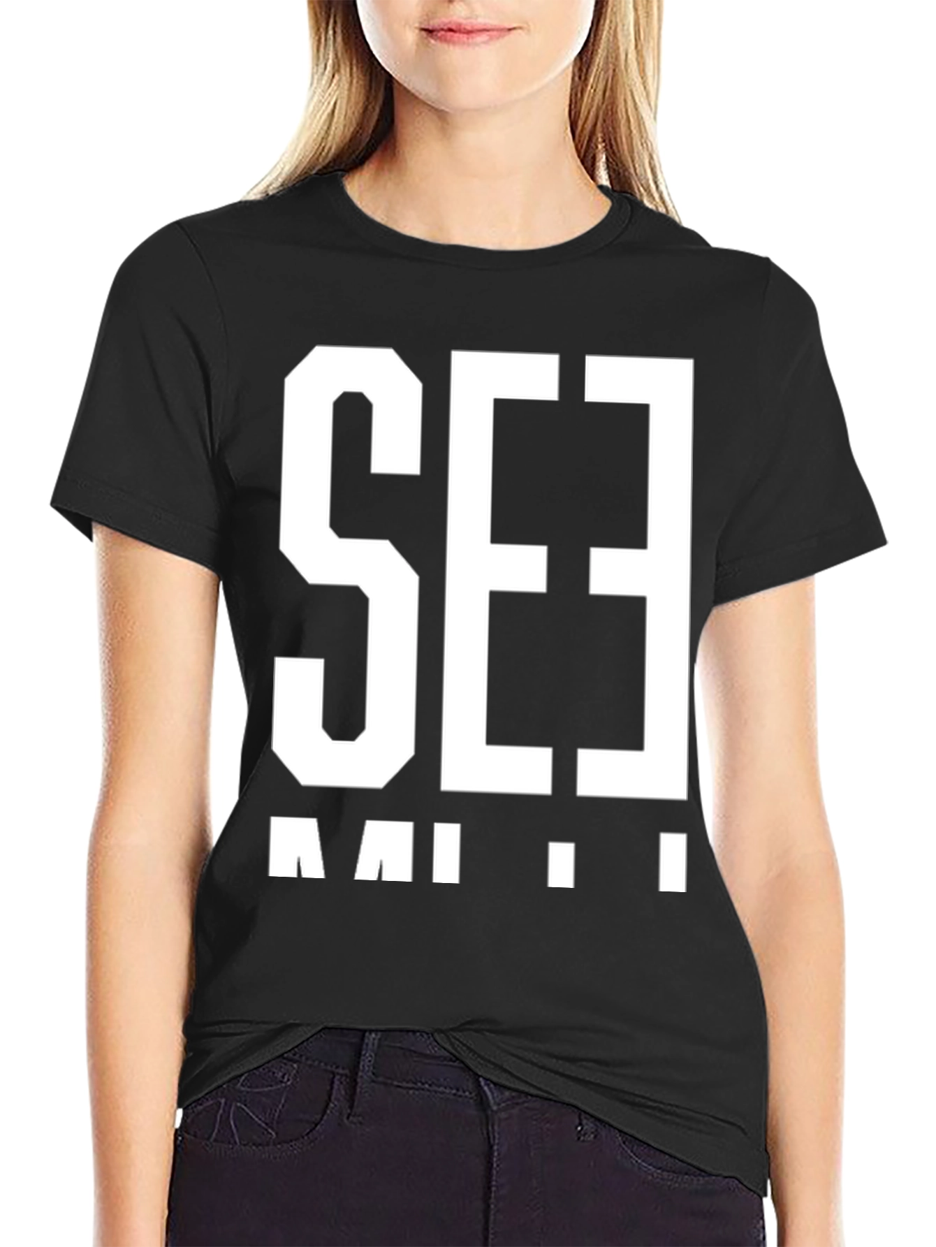 Bold Graphic T-Shirt - Black with White Print