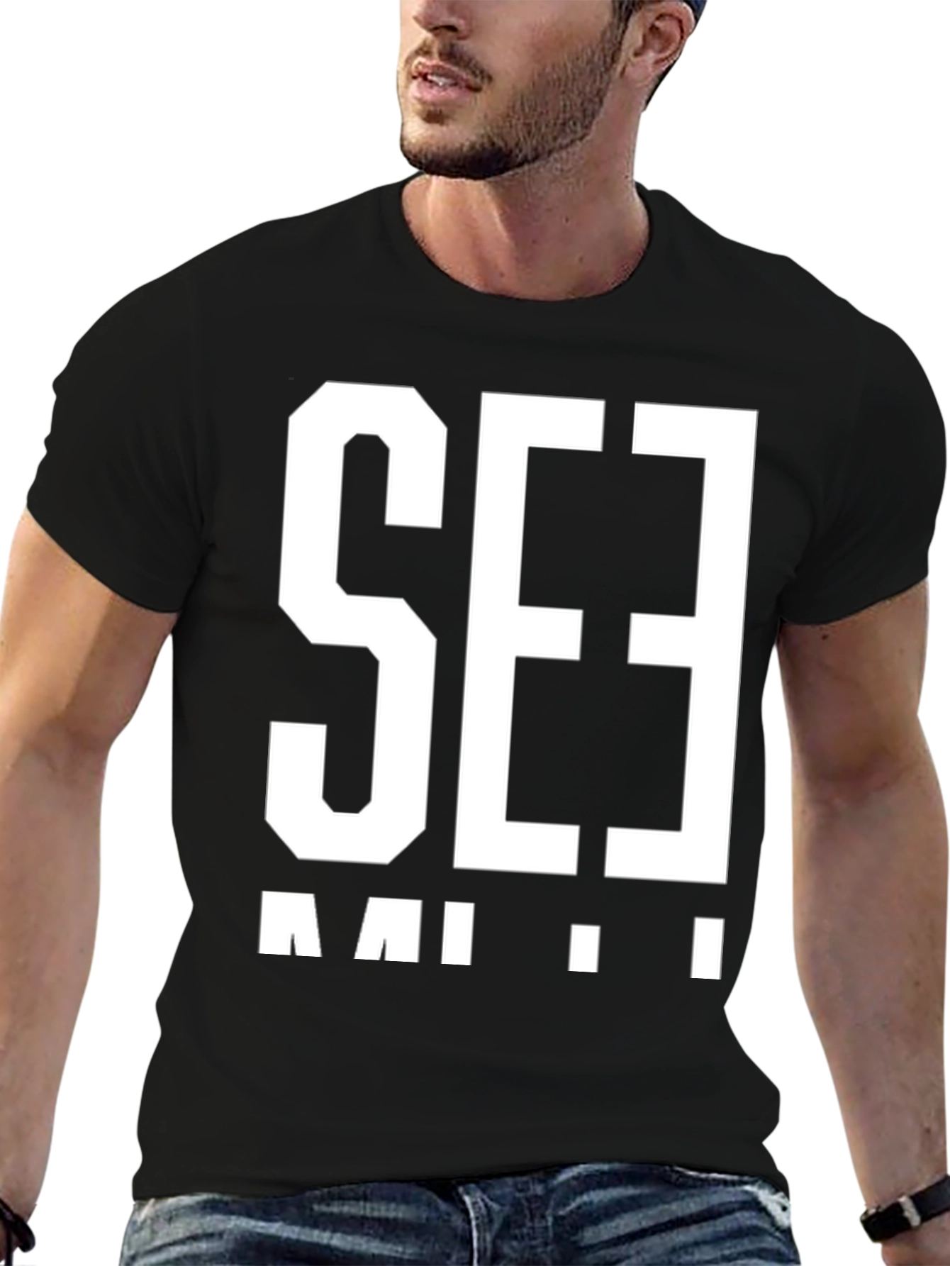 Bold Graphic T-Shirt - Black with White Print