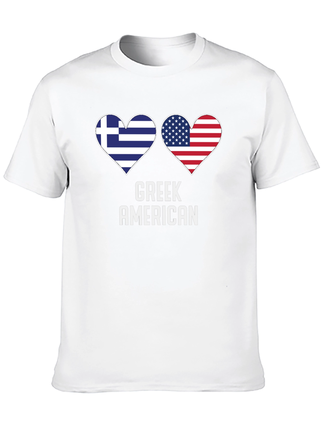 Greek American Flag Heart T-Shirt