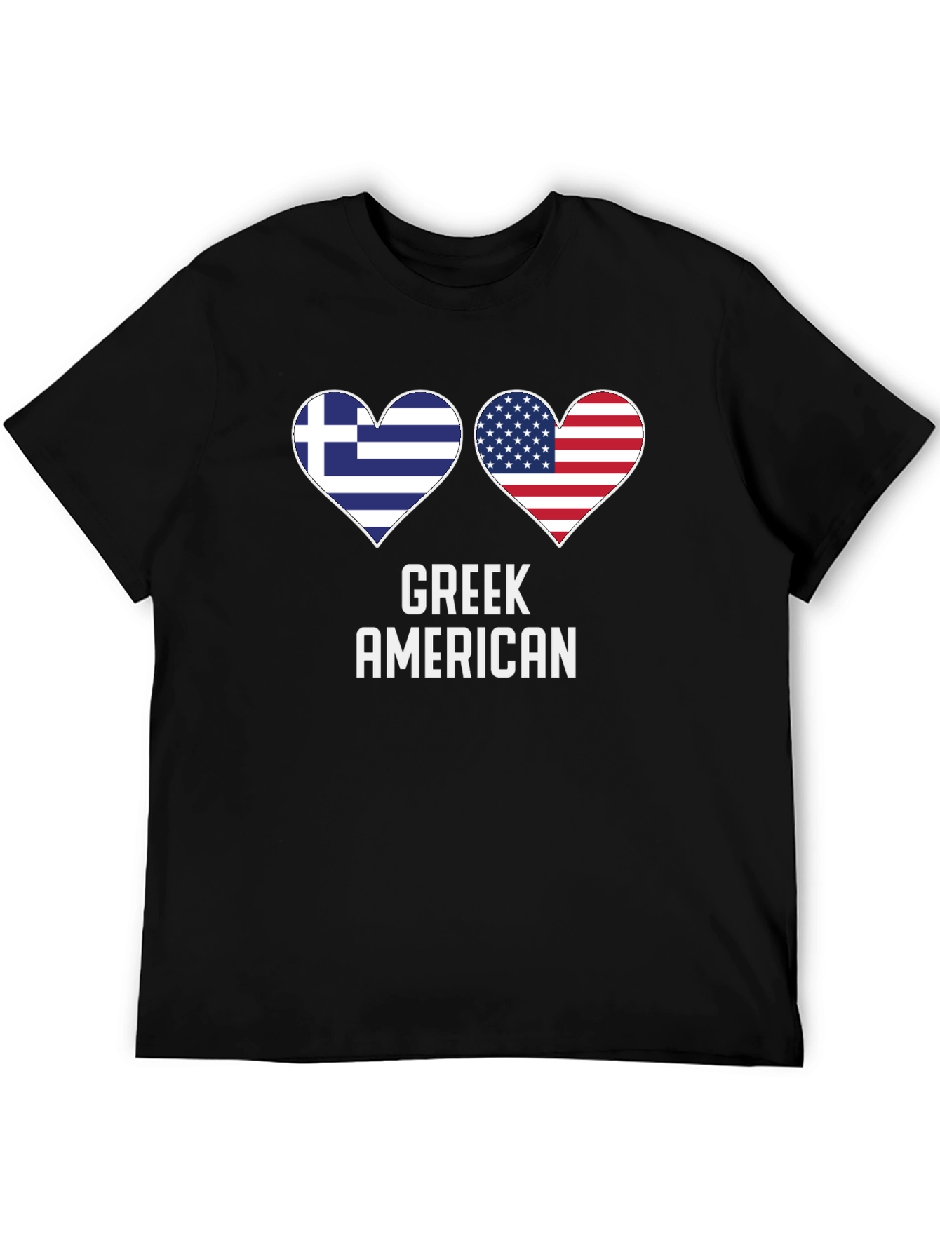 Greek American Flag Heart T-Shirt