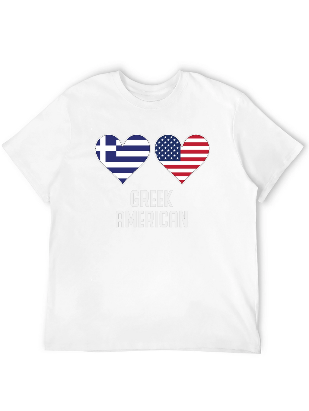 Greek American Flag Heart T-Shirt