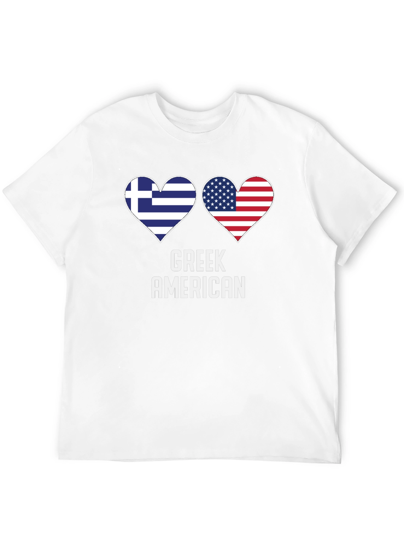 Greek American Flag Heart T-Shirt