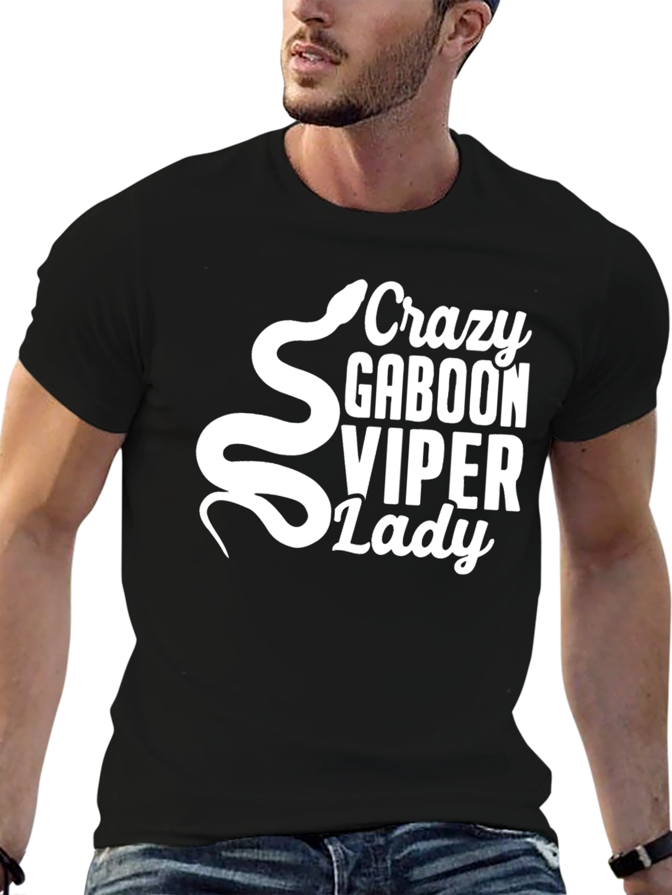 Crazy Gaboon Viper Lady T-Shirt Snake Graphic Tee