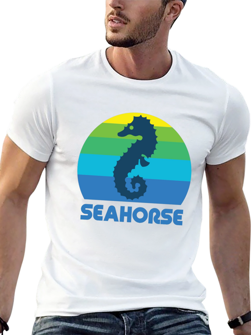 Seahorse Graphic Tee - Retro Style