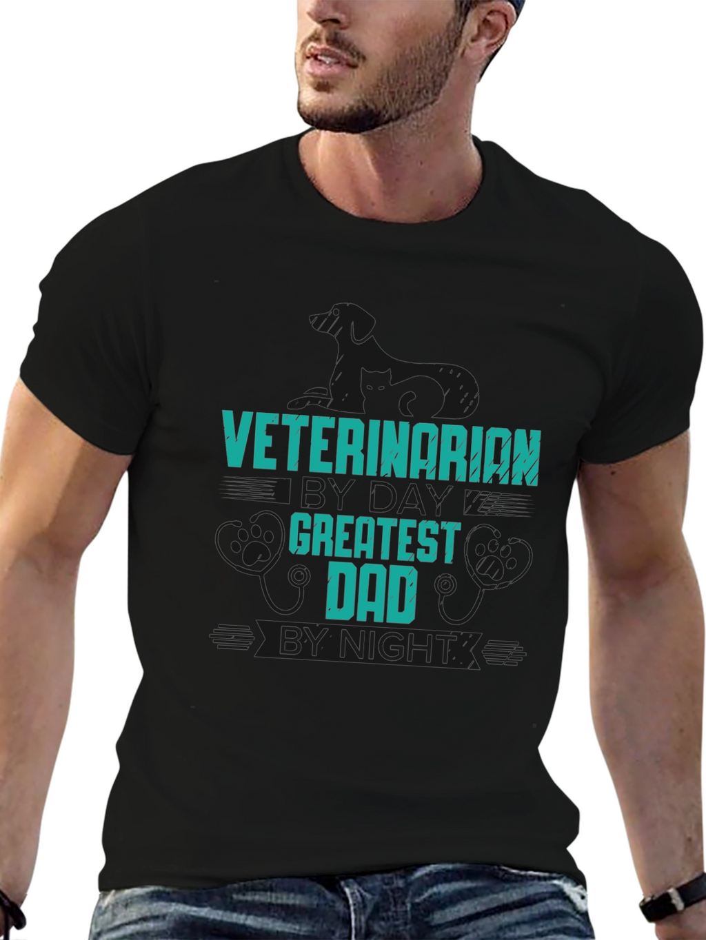 Veterinarian Greatest Dad T-Shirt