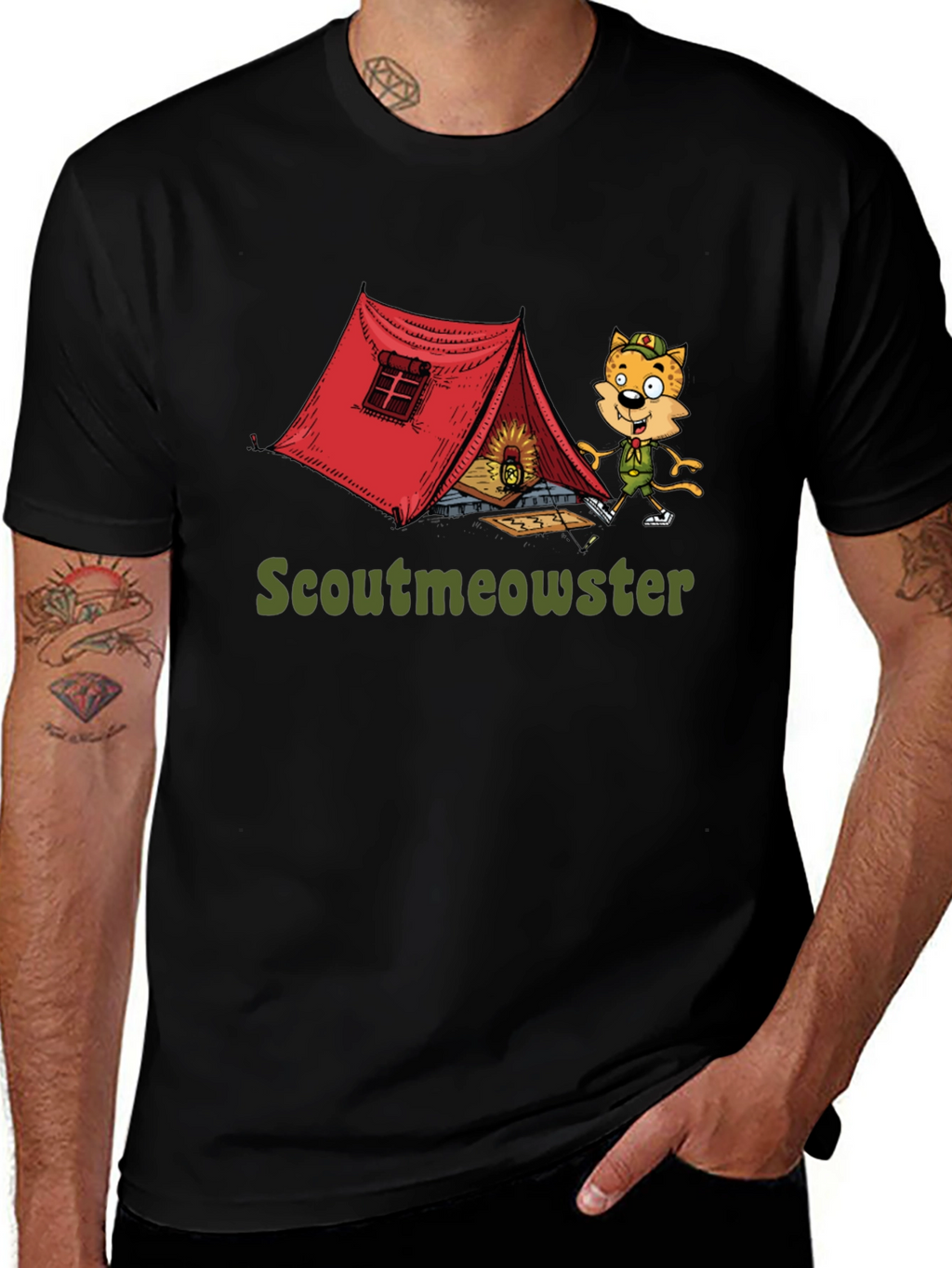Scoutmeowster Camping Graphic T-Shirt