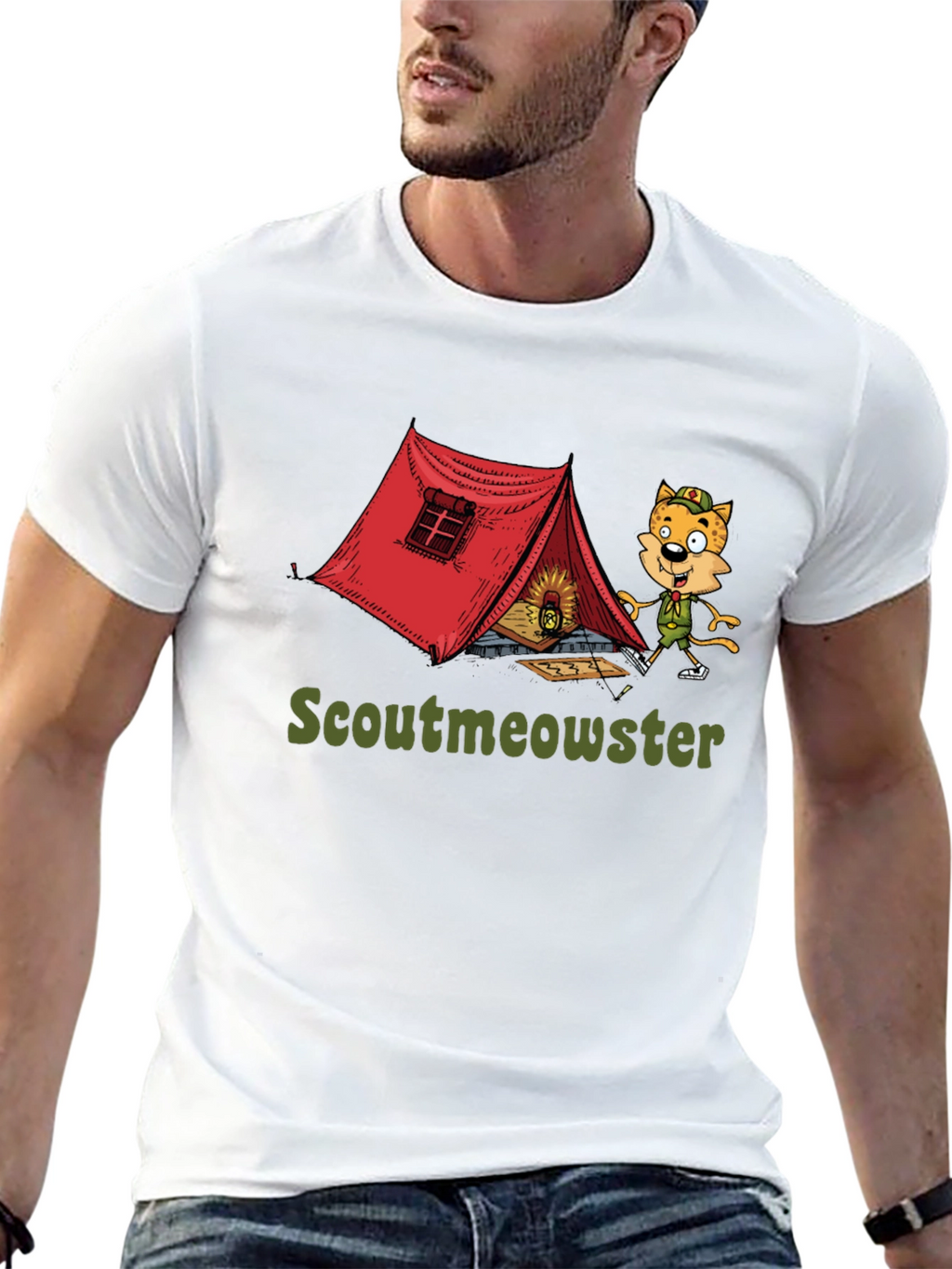 Scoutmeowster Camping Graphic T-Shirt