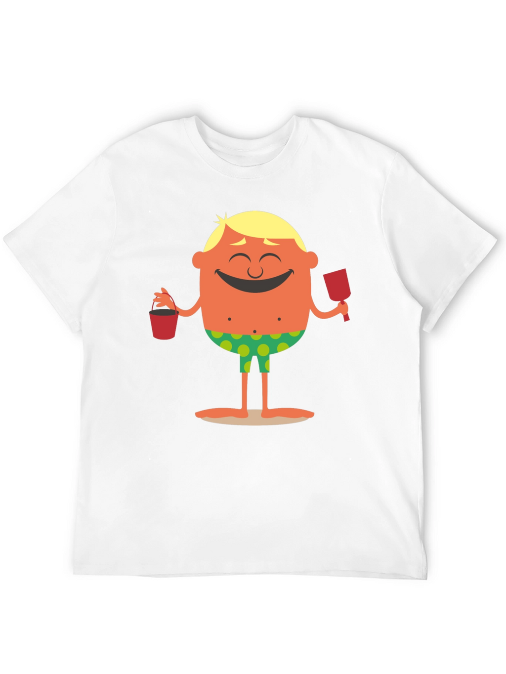 Cartoon Beach Dude Graphic T-Shirt