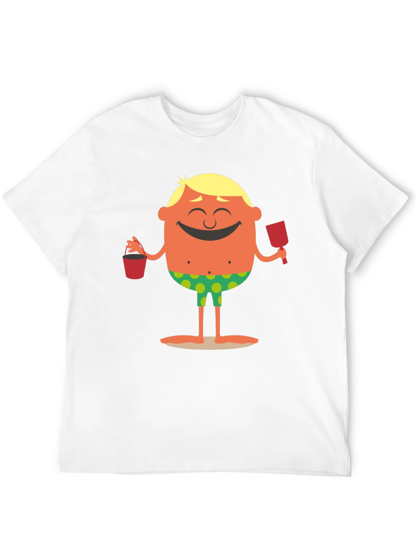 Cartoon Beach Dude Graphic T-Shirt
