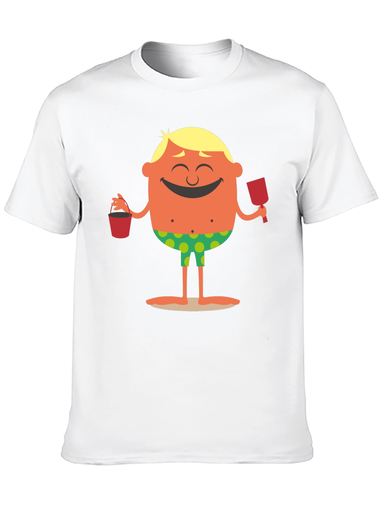 Cartoon Beach Dude Graphic T-Shirt