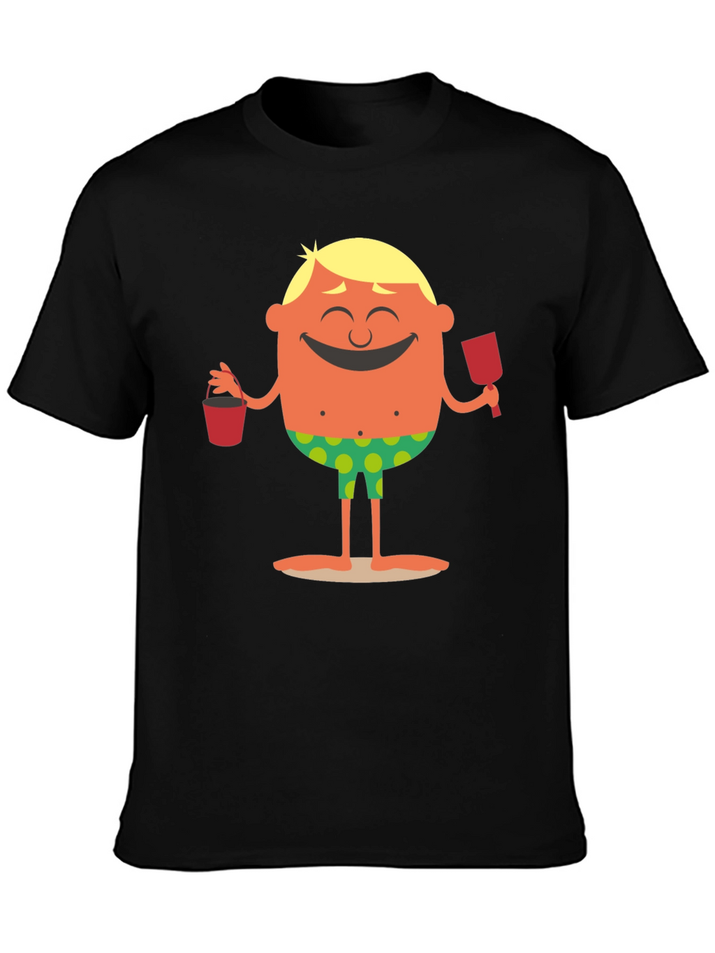 Cartoon Beach Dude Graphic T-Shirt