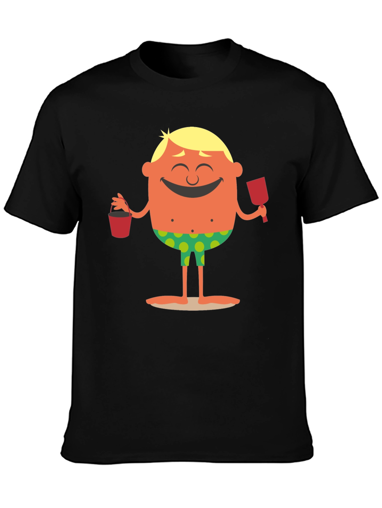Cartoon Beach Dude Graphic T-Shirt