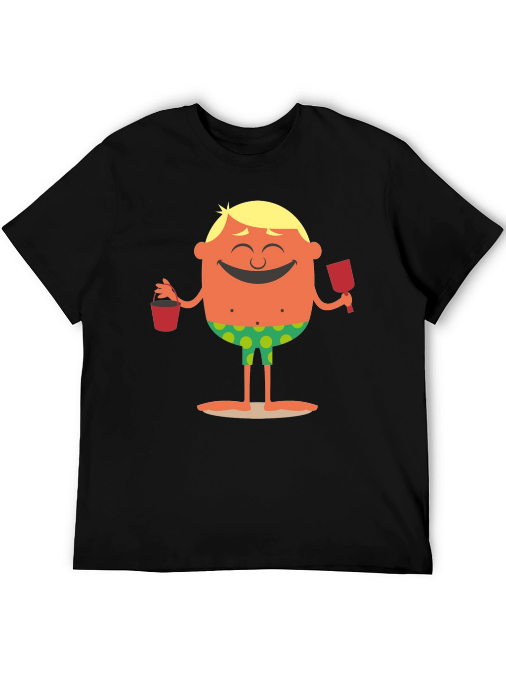 Cartoon Beach Dude Graphic T-Shirt
