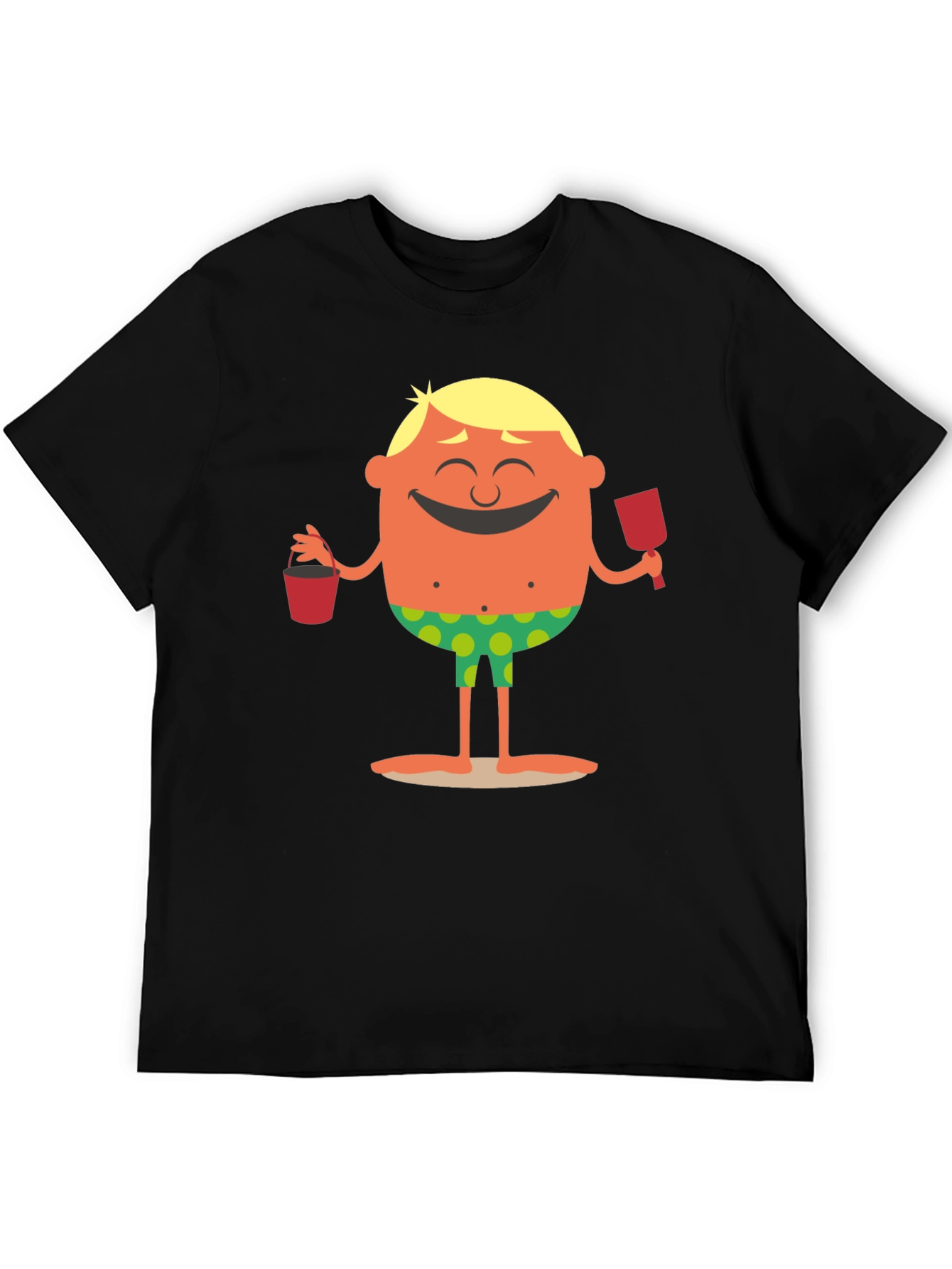 Cartoon Beach Dude Graphic T-Shirt