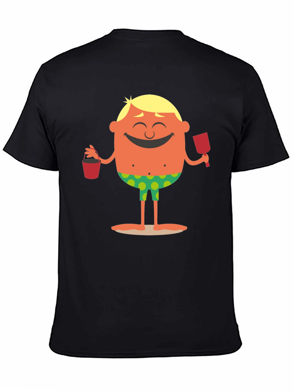 Cartoon Beach Dude Graphic T-Shirt