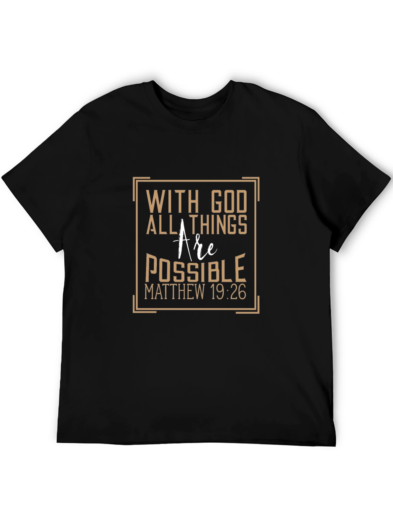 With God All Things Possible Black Graphic Tee