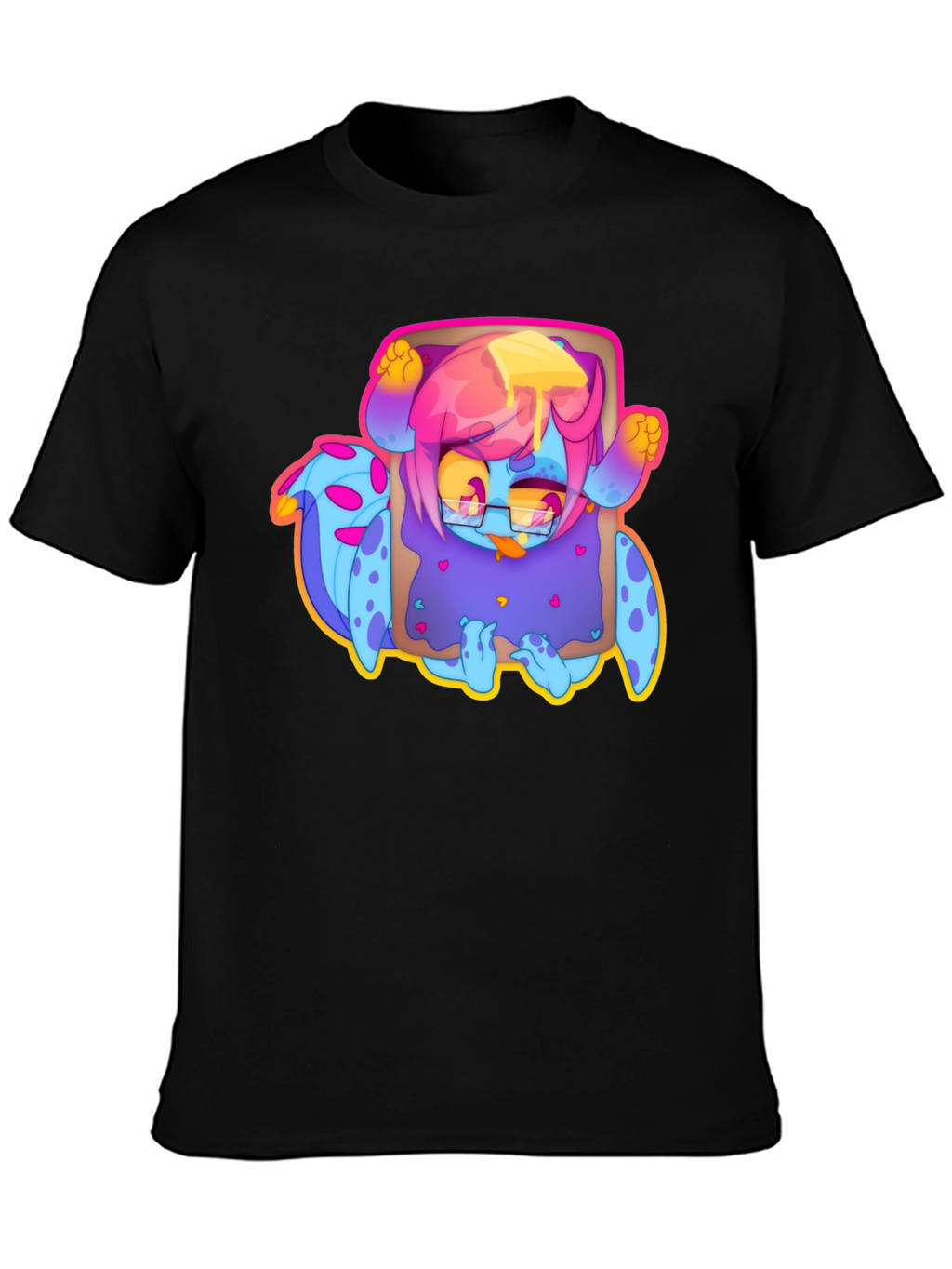 Monster Toast Graphic T-Shirt - Black