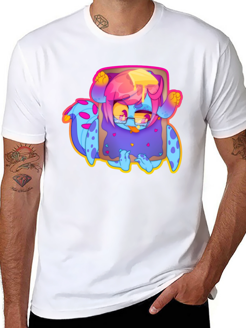 Monster Toast Graphic T-Shirt - Black