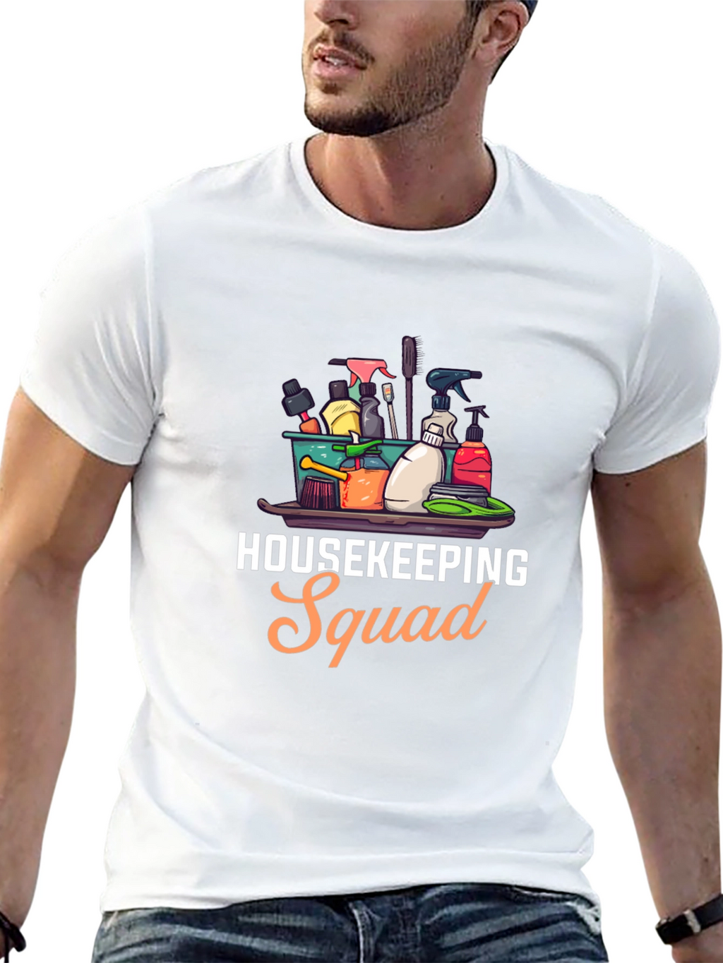 Housekeeping Squad Graphic Black T-Shirt