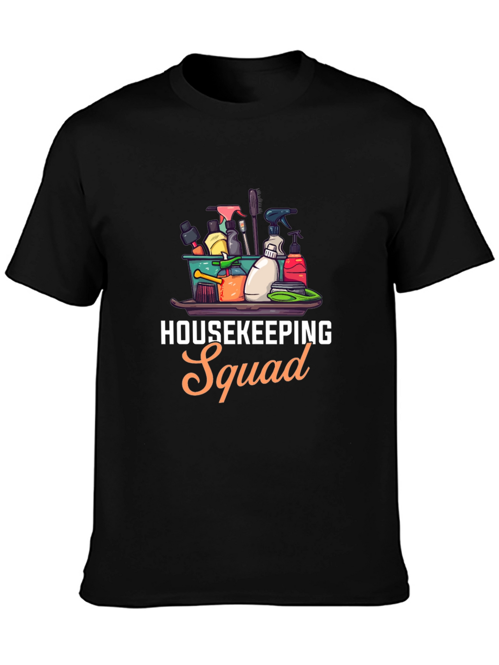 Housekeeping Squad Graphic Black T-Shirt