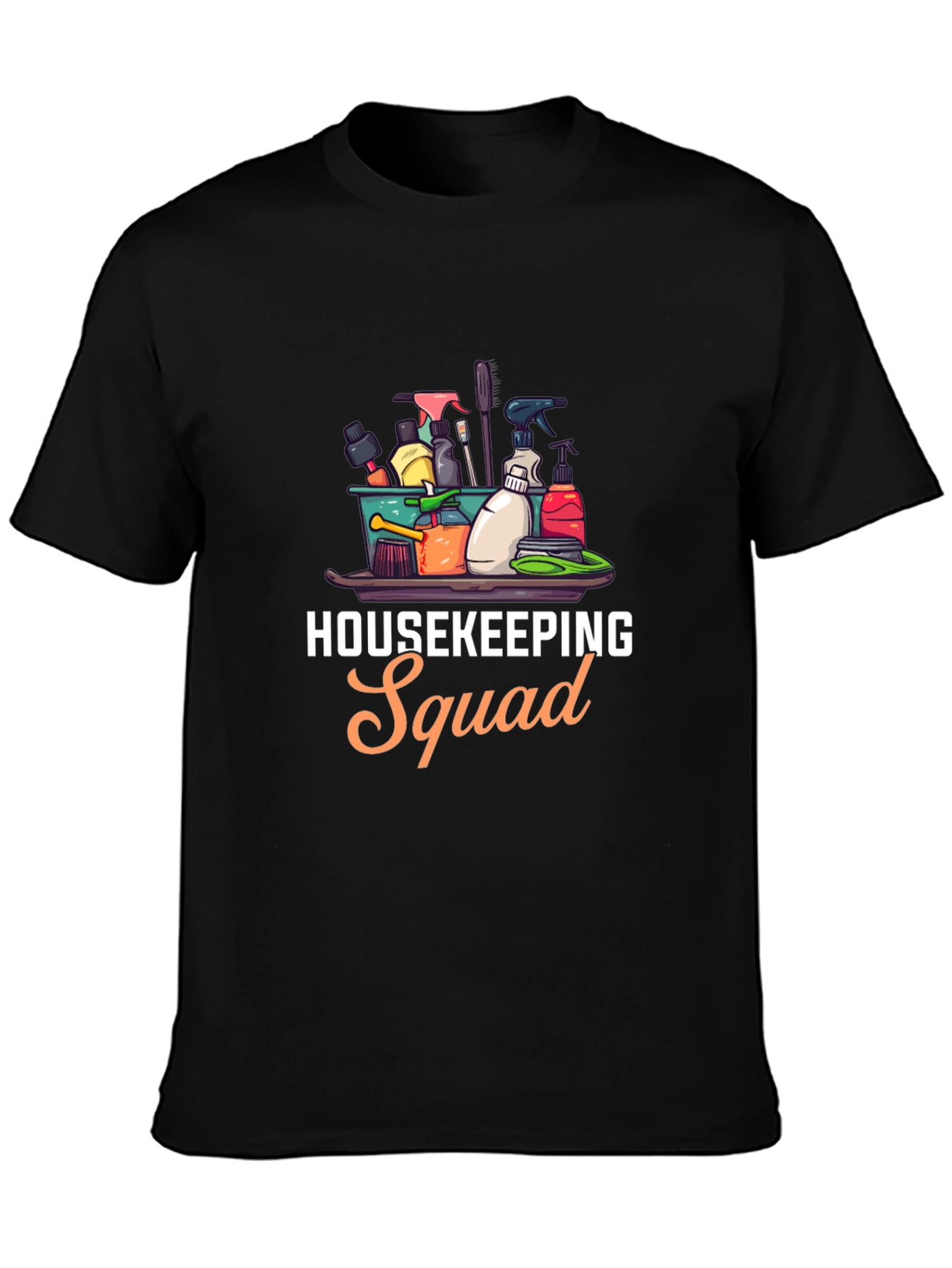 Housekeeping Squad Graphic Black T-Shirt