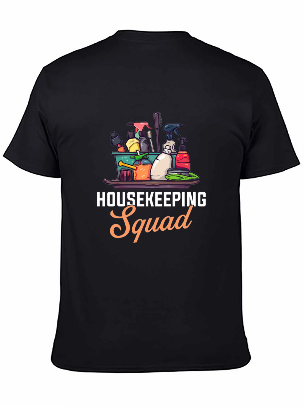 Housekeeping Squad Graphic Black T-Shirt